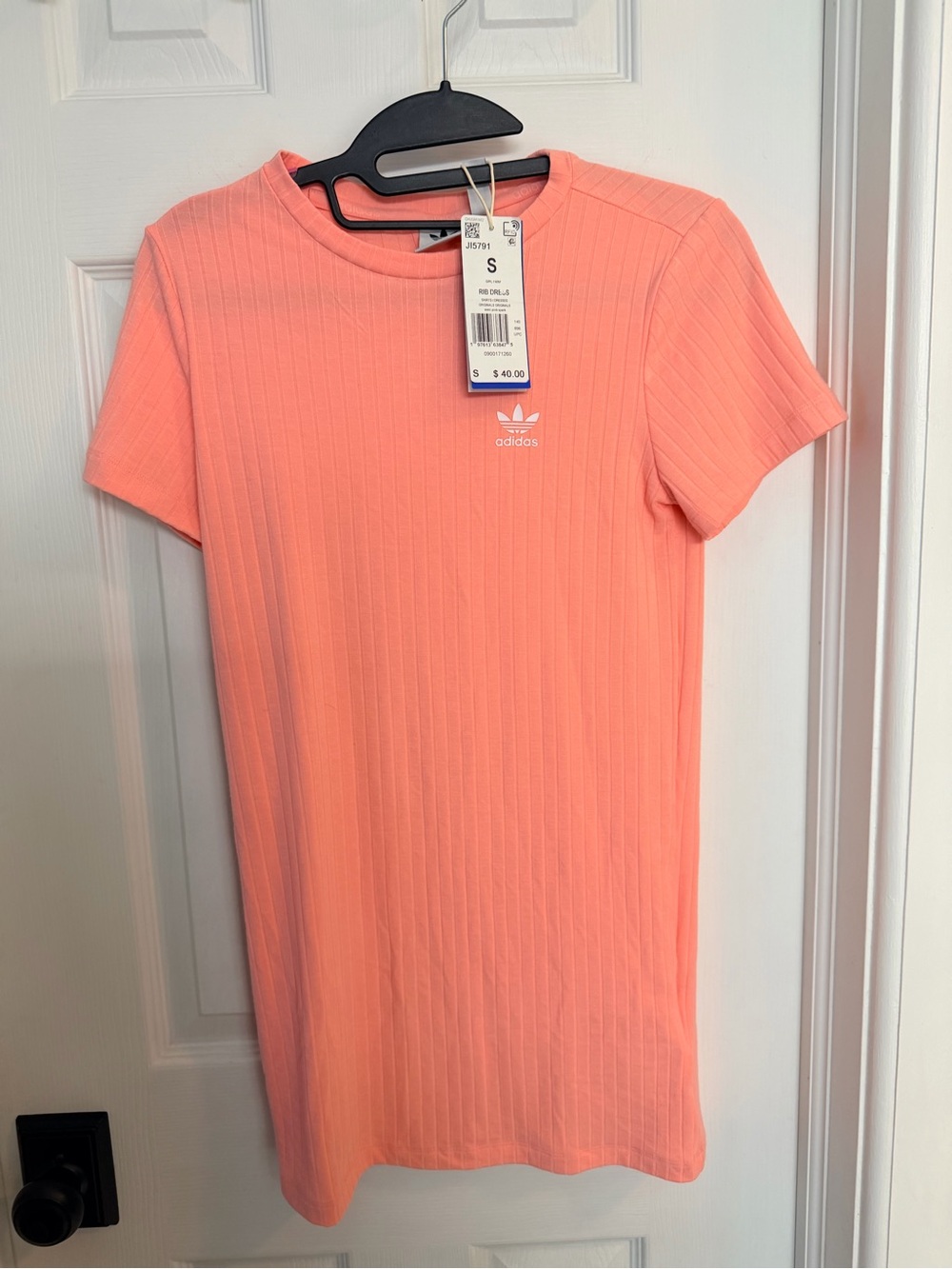 Adidas girls Coral Ribbed Tee Dress